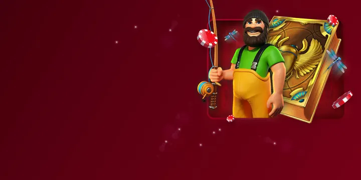 Ruby Reels Casino welcome bonus art with slot characters and gold coins