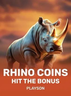Rhino Coins: Hit the Bonus pokie cover at casino Ruby Reels